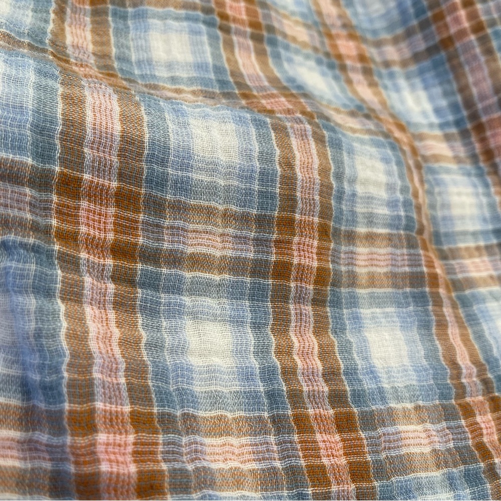 Universal Thread blue & orange lightweight button down shirt - Picture 12 of 15